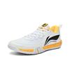 Li-Ning Scarpe da Badminton Unisex Ground Flying II Lite Traspiranti Antiscivolo a Collo Basso Scarpe Bianco Giallo AYTT003-3