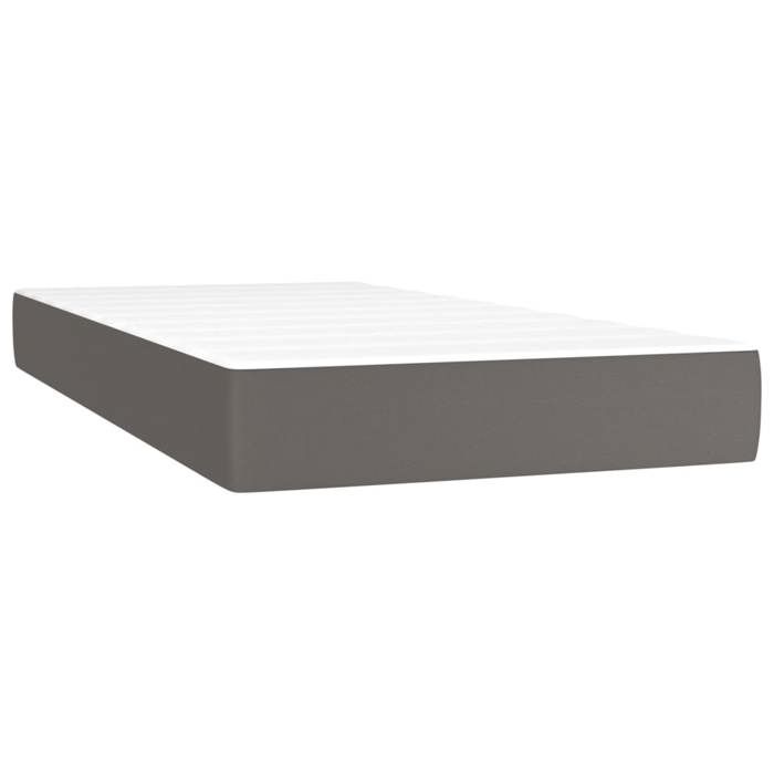Maison Exclusive - Sommier à lattes de lit avec matelas Gris 100x200 cm Similicuir