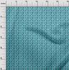 oneOone Cotton Flex Aqua Blue Fabric Check & Artistic Floral Sewing Craft Projects Fabric Prints By Yard 40 Inch