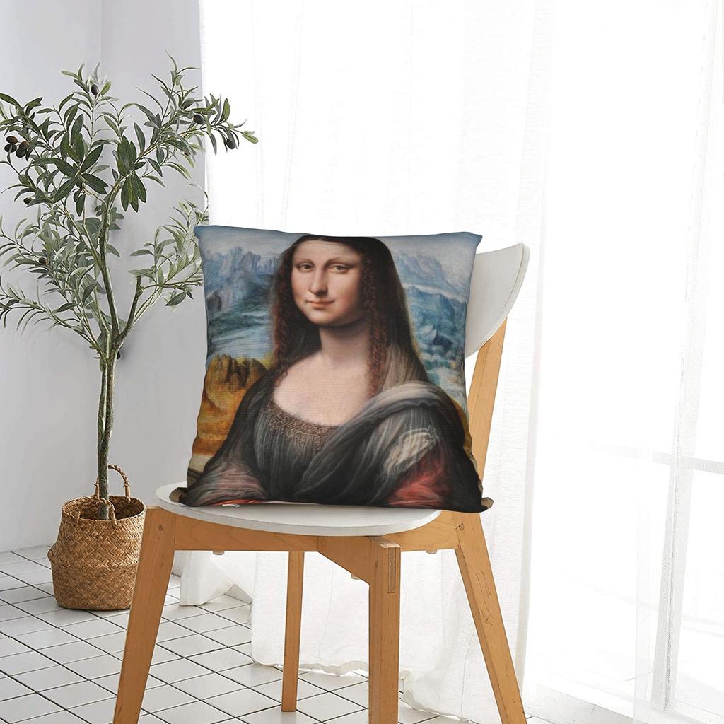 Pillow Cover Mona Lisa Mountain View Morden Pillow Case For Couch Sofa Bedroom Pillowcases