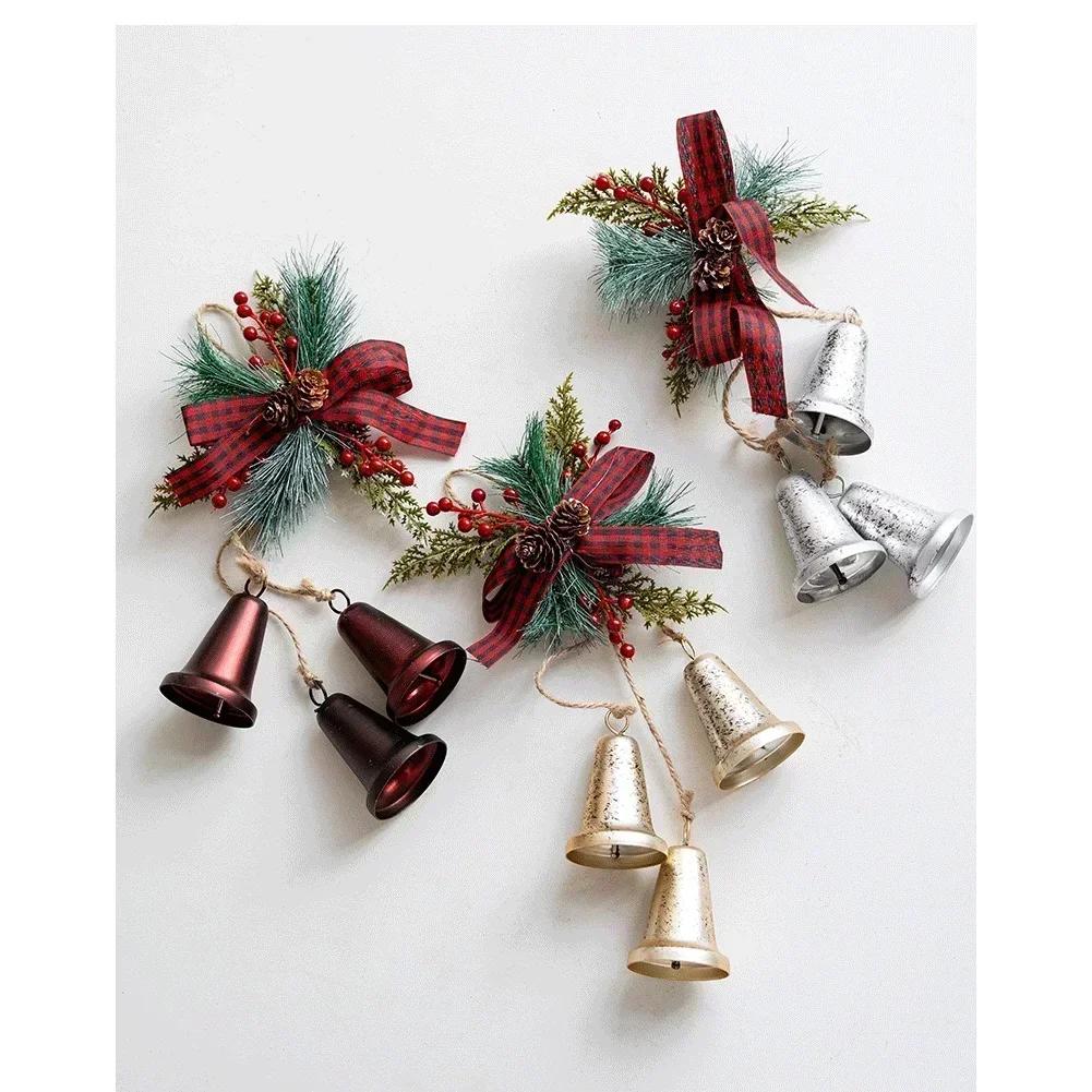 Painted Iron Bell Ornament Designed for Christmas Tree Hanging Offering Metal Craftsmanship and Pleasant Sound