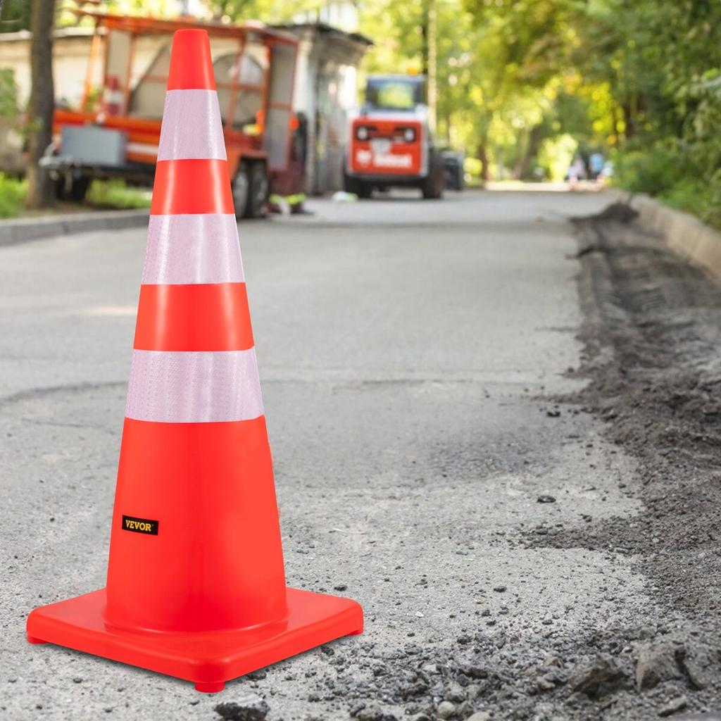 Safety Cones Traffic Cones 6 x 36" Orange Reflective Collars Road Cones