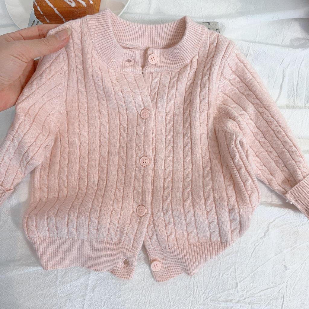 Autumn 2025 Stylish Cable Knit Sweater for Children: Solid Color Woolen Knitwear for Babies, Boys, and Girls
