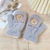 Fold-eared rabbit mittens female winter cute warm and cold-proof plush thickened plush neck cartoon