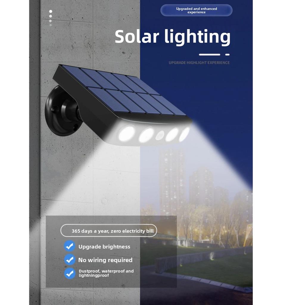 LED Solar Wall Light, Fake Security Camera Lamp, Motion Sensor, Waterproof Outdoor Garden Courtyard Solar Flood Light