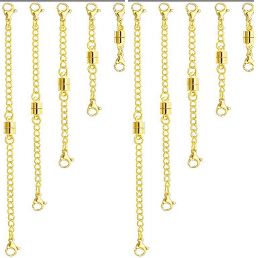 Set of 10 Magnetic Jewelry Clasps for DIY Bracelets with Chains