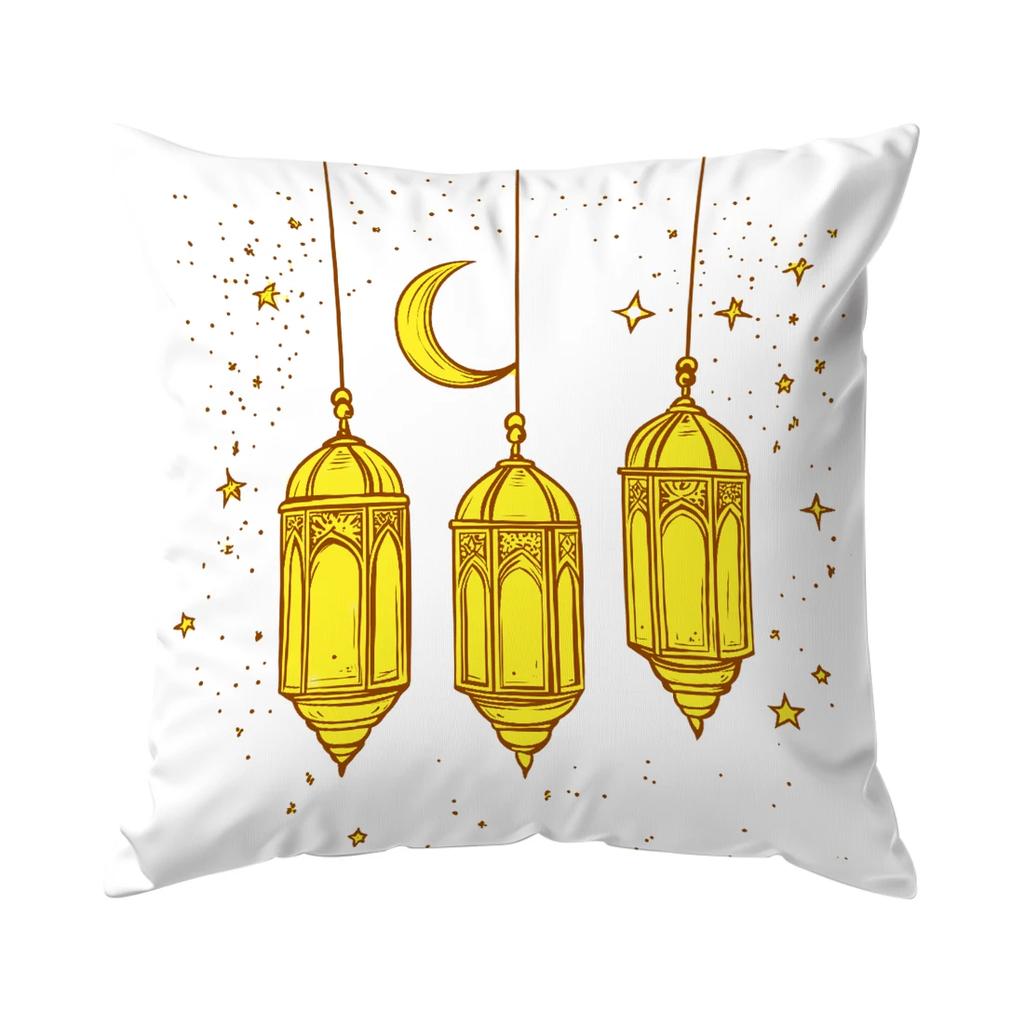 Ramadan golden moon lantern Cushions Pillowcase Polyester Cushion Cover Throw Pillow Pillowcover Home Car Sofa Decor