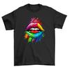 Pride_34 Rainbow Lips T-Shirt Mens Womens Tees Top: Wear Your Pride On Your Sleeve! Colorful Lips Des