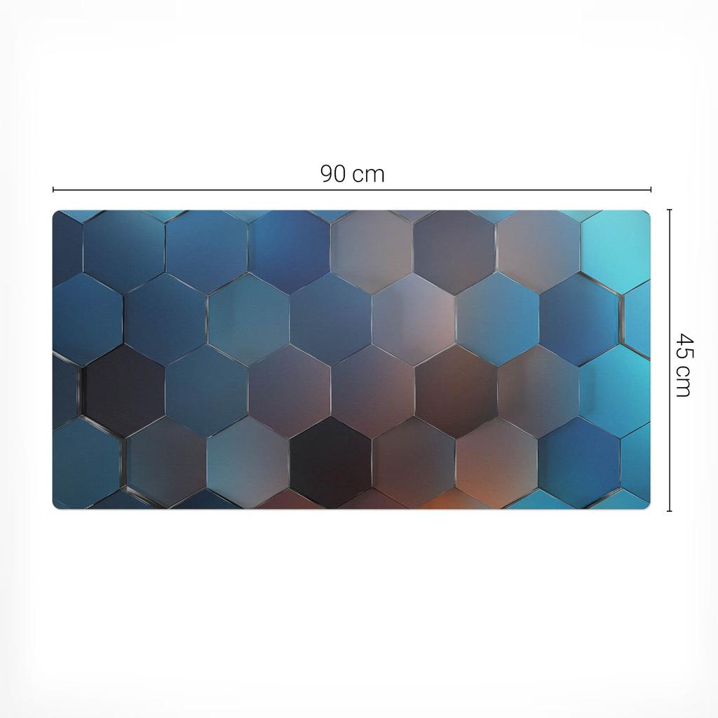 Podkładka Mata Ochronna Biurko Klawiatura Mysz Hexagonal Gradient 90X45 Cm