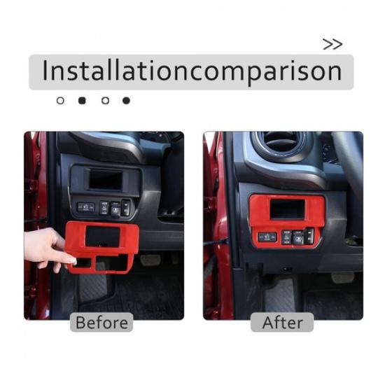 Red Fog Light Switch Button Panel Cover Trim Fit for Toyota Tacoma 16-20