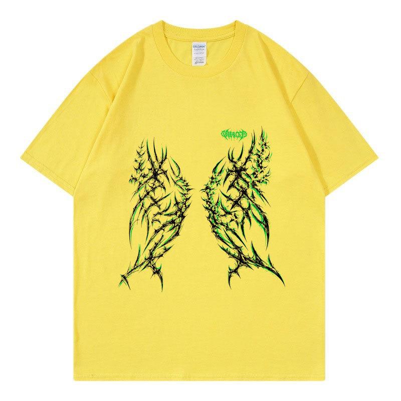 Summer New Cotton Short Sleeve T-Shirt Gothic Casual Fashion Couple Tops For Men Women