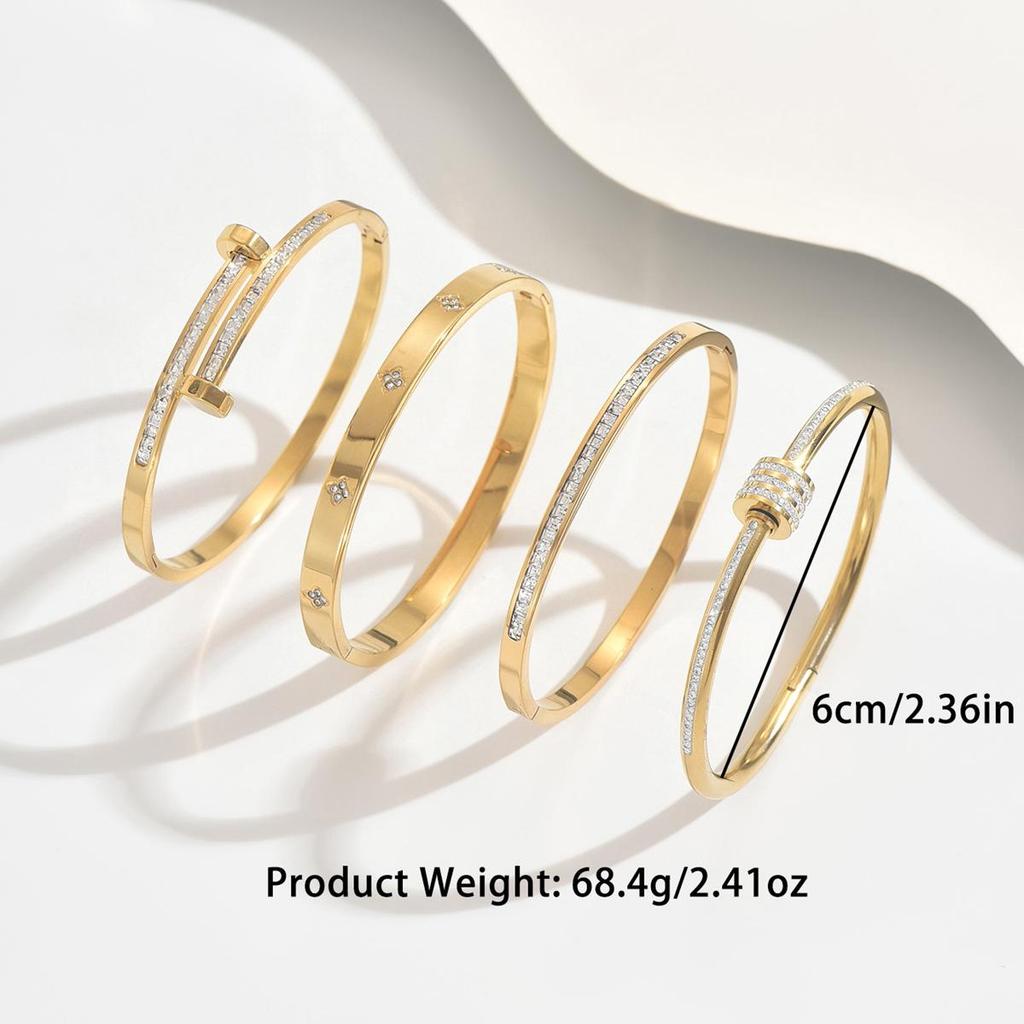 Bransoletka damska ze stali nierdzewnej w kolorze różowego złota 18K ze stali tytanowej z zapięciem na gwóźdź - biżuteria nieblaknąca