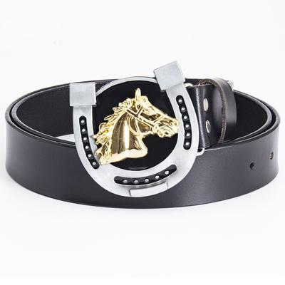 Belt Denim Personality Smooth Buckle Cowhide Belt Fashion Casual Leather Knight Jeans Belt