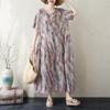 Manica corta Plus size cotone vintage floreale nuovo in abiti da donna casual abito lungo estivo ampio