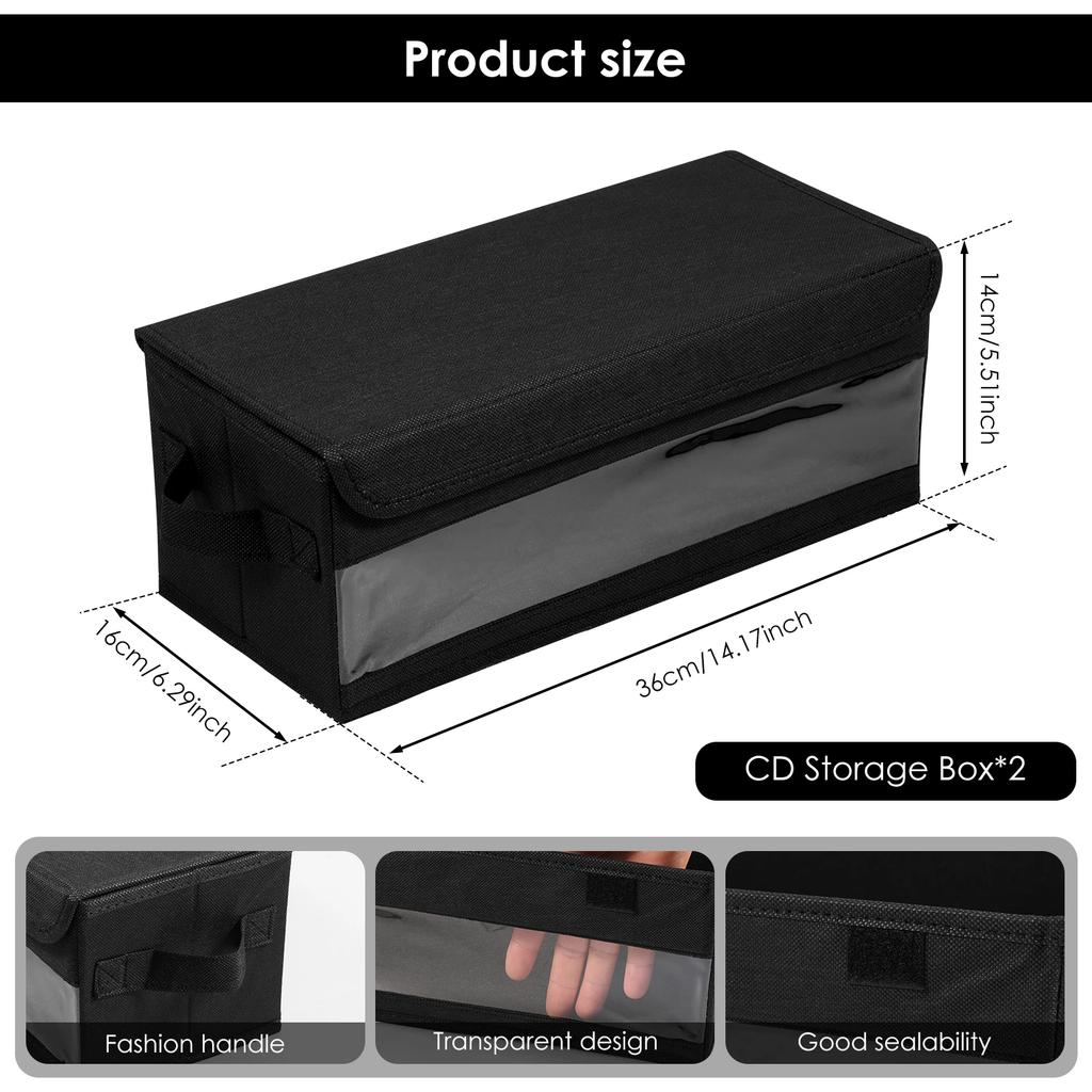 Large Capacity CD Package Portable CD DVD Case Nonwoven Fabric Storage Bag with Lid for Home Office Car CD Box Accessories