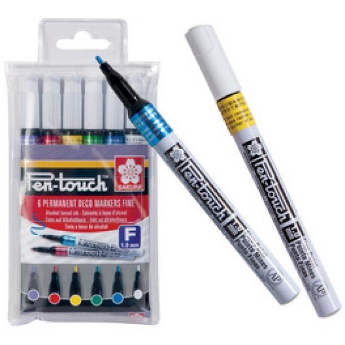 SAKURA Permanent Marker Pen-Touch Fine, 'tui De 6 0,000000 Black