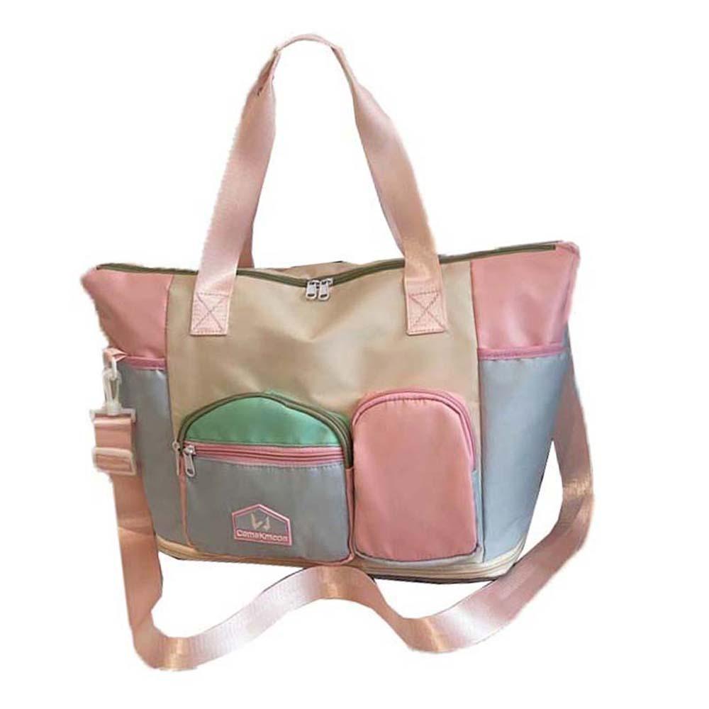 

Сумка для фитнеса большой вместимости из ткани Оксфорд, чехол для йоги, водоотталкивающая сумка-тоут, для работы розовый