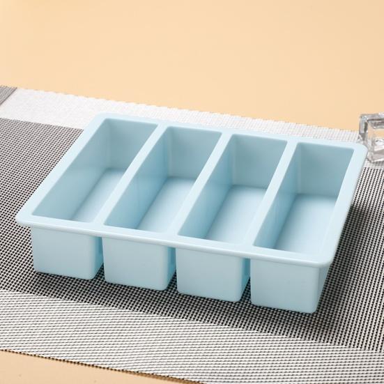 Ice Cube Non-sticky Tray Multi-purpose Flexible 4 Grids Long Silicone Ice Cube Pudding