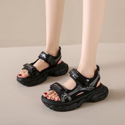 Damen Sportsandalen 2024 Sommer Damenschuhe Neue Zehenfreie Plateau-Sandalen für Damen Outdoor Keilabsatz Damen Freizeit Sandalen