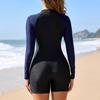 2026 New Swimsuit Conservative Plus-size Women's Sunscreen Surfsuit One-piece Long-sleeved Swimsuit European and American Swimsuit