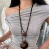 Bohemian Ethnic Style Long Bow Metal Necklace with Vintage Distressed Pendant (2025)