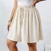 Pantaloncini Casual Estivi da Donna Taglie Forti con Coulisse in Vita Elastica, Pantaloni-Gonna Larghi da Spiaggia