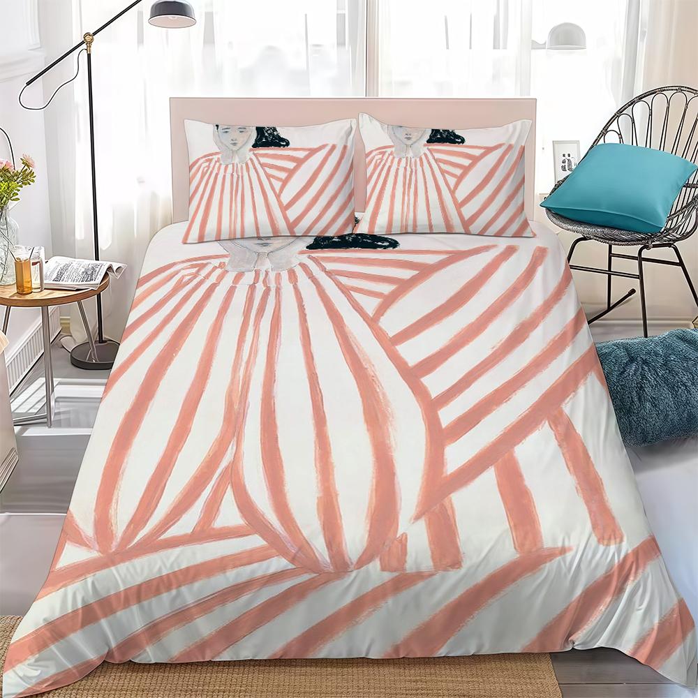 Sofia Lind Body Line Duvet Cover Set Home Style Bedding Soft Laundry Cotton Bed 3 Piece Set Student Dormitory Gift