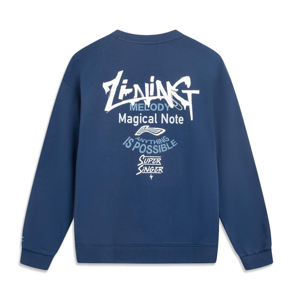 Li Ning Sports Lifestyle Series Fashion Anti-Bacterial Anti-Static Crew Neck Sweatshirt Unisex Sweatshirt AWDVC49-7