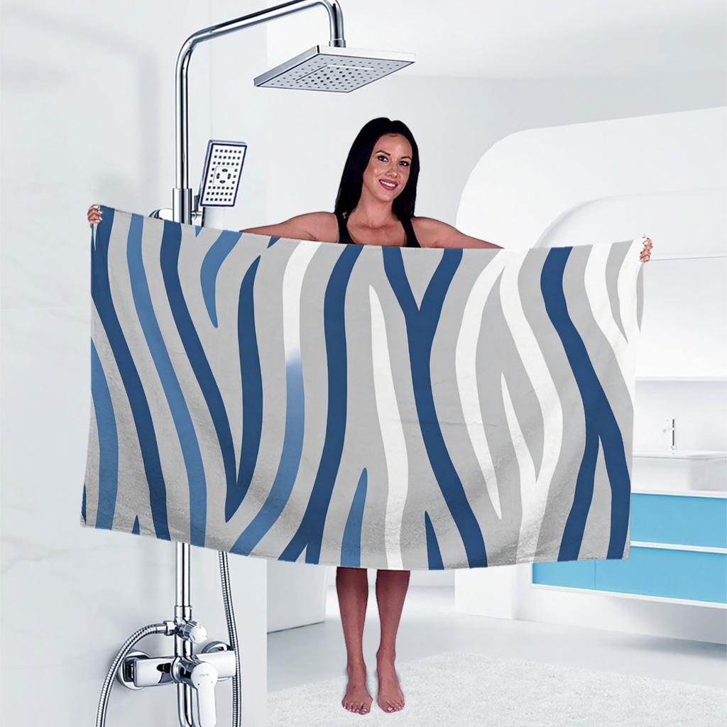 1Pc Colorful Stripe Print Towel Sports Quick-Drying Super Absorbent Camping Towel Soft Lightweight Gym Swimming Yoga Beach Towel