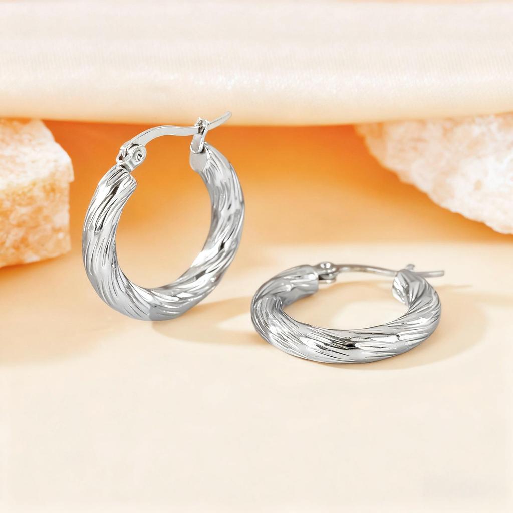2025 Trendy Large Titanium Steel Hoop Earrings for Women - Exaggerated, High-End, Colorfast Design