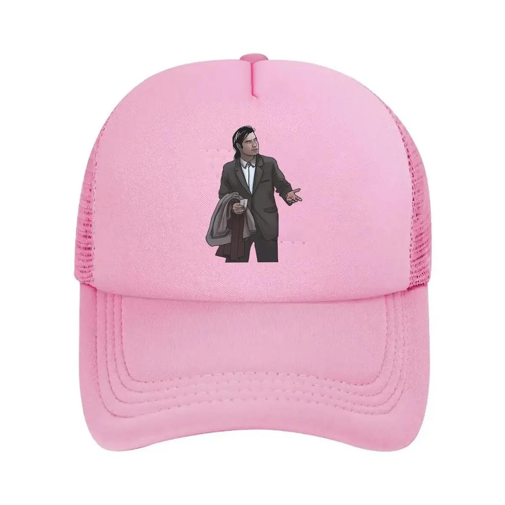Business Attire Illustrated Character Artwork Mesh Baseball Cap