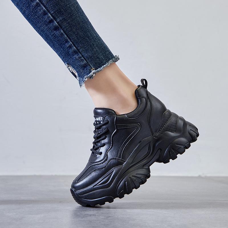 

2025 autumn new dad shoes women s leather inner height increase velvet warm sports women s shoes manufacturers spot 2025 39