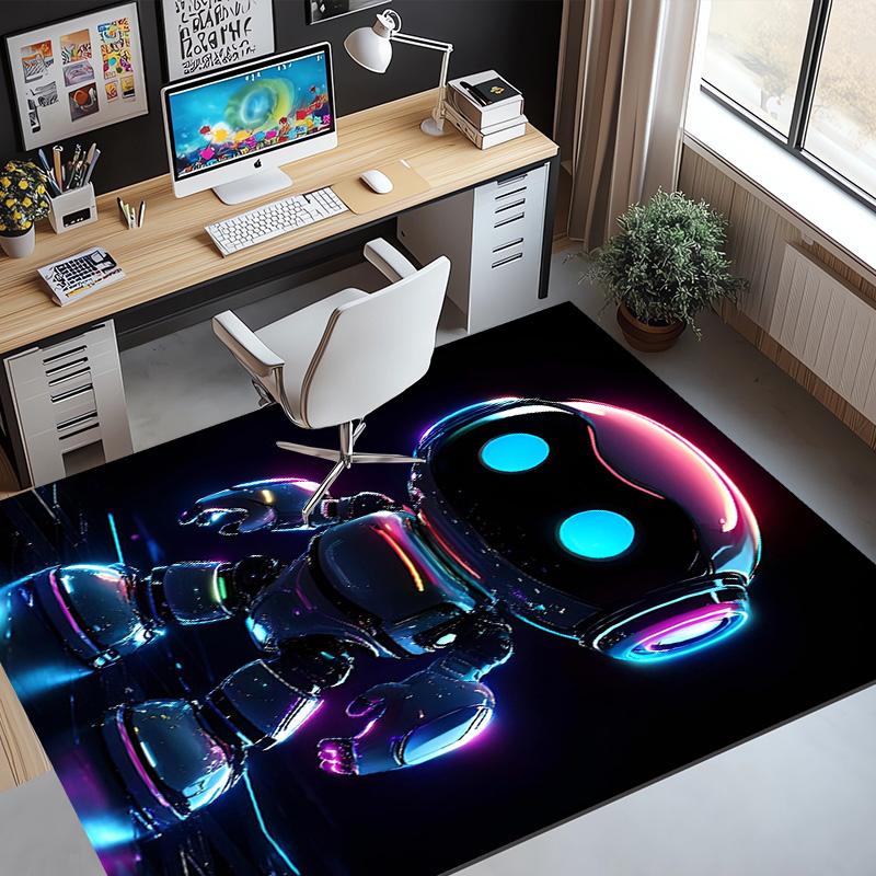 Cosmic Bot Crew Pattern Rug, Indoor/Outdoor Mat, for Picnic, Gameroom, Bedroom, Office, Living Room, Home Decor Carpet, Birthday Gift