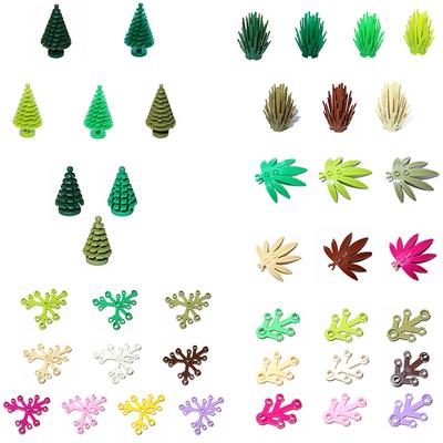 Non-Toxic Moc Plants City Pine Tree Branch Bush Grass Flower Accessories Building Bricks 2417 2423 3471 6064 30239 2435