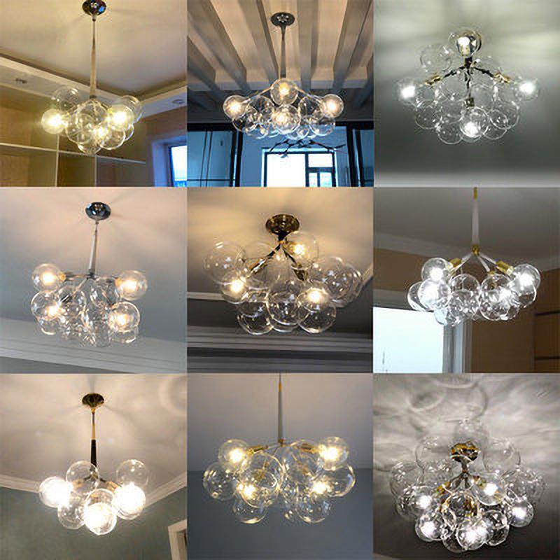 Modern Art Molecular Led Chandelier 9 12 20 Glass Bubbles Fashion Lamp Designer Dinner Bedroom Kitchen Hanging Light Fixtures