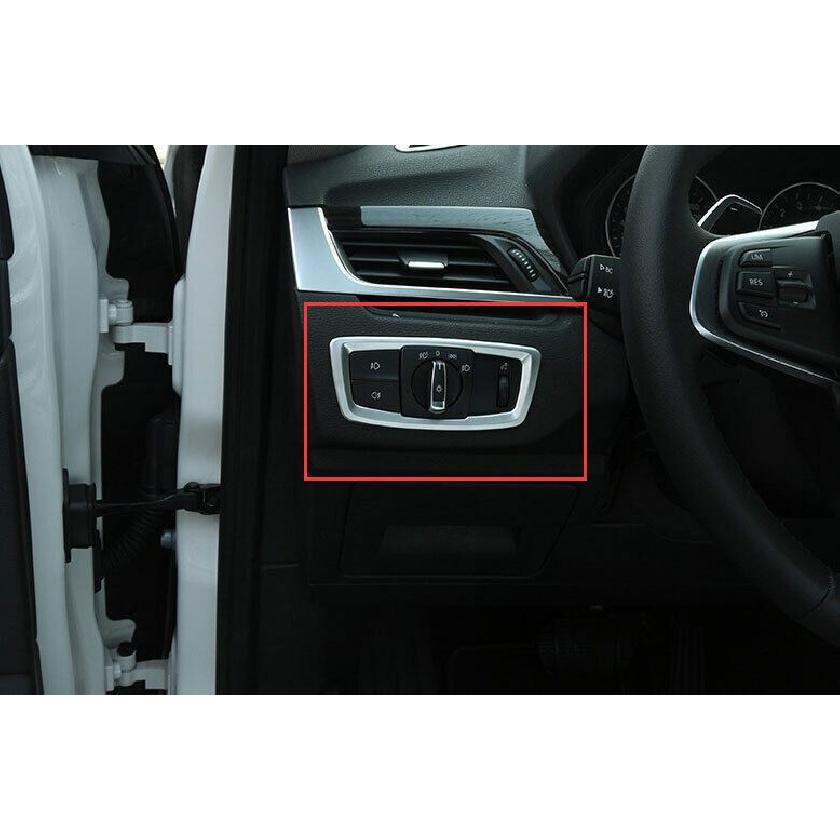 Fit For BMW X1 F48 2016-2021 Matte Silver Headlight Control Button Cover Trim 1*