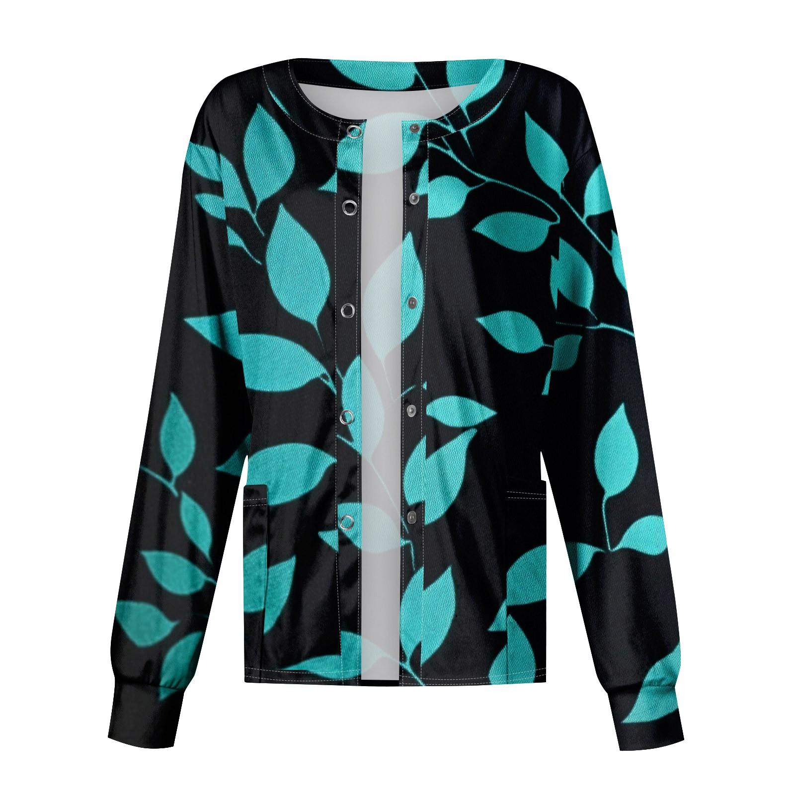 

Женская повседневная мода с длинным рукавом и воротником-стойкой, однобортный пиджак с растительным принтом, верхняя часть XXL жёлтый