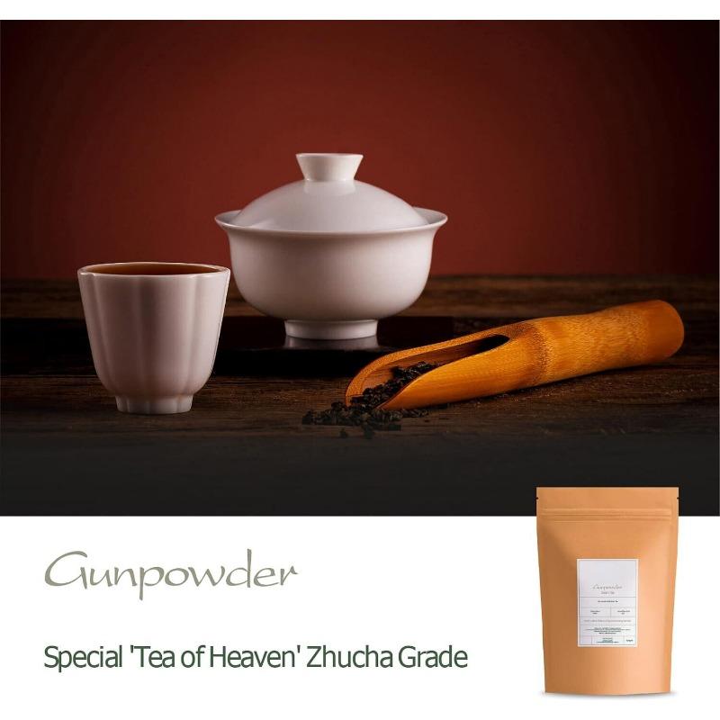 Зеленый чай Gunpowder из Китая - Heaven Tea - Чай в гранулах - Zhu Cha Zucha 100г — фото 6