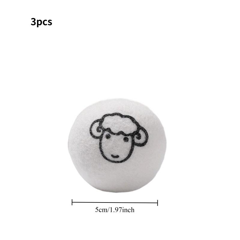 

3pcs Wool Dryer Balls 5cm Reusable Natural Fabric Softener Home Wrinkle Reducer Washing Machine Cleaning Gadget