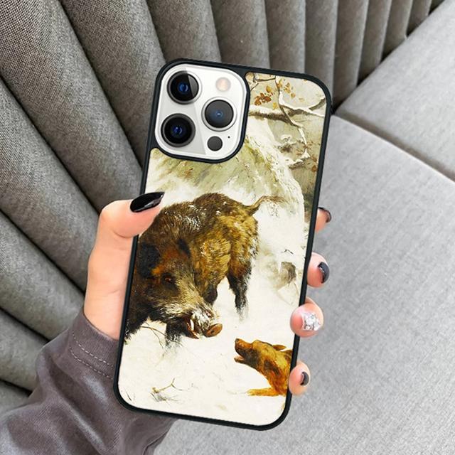 Wild Boar Phone Case For iPhone 17 Air 16 16e 15 14 Plus 11 12 13 Pro Max Soft Bumper Shell Cover Coque