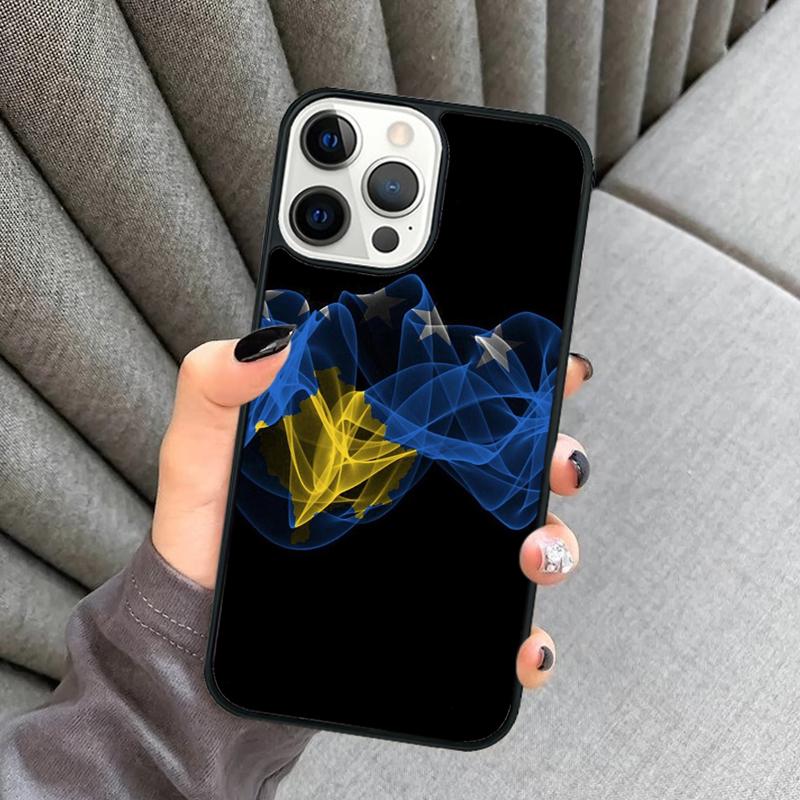 Kosovo Flagge Handyhülle Für iPhone 17 Air 16 16e 15 13 14 Pro Max 11 12 Plus 2022 MAX Hülle Cover coque