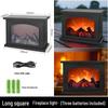 LED Fireplace Simulation Decorative Ornament: Creative Small Candle Holder with Charcoal Flame and Hurricane Lamp Design.