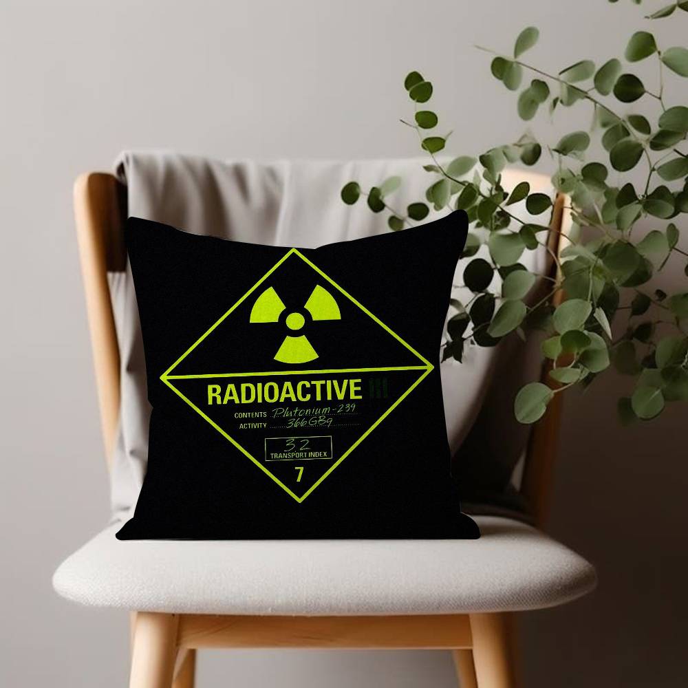 Attention Radiation Symbol Pillow Cover Soft Decor Throw Pillow Case xcm Couch Home Decor for Living Room Sofa Party Gift