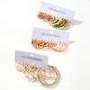 Elegant Imitation Zircon Big Hoop Earrings Fashion Geometric Thick Block Earring Set Women's Vintage Summer Party Zircon