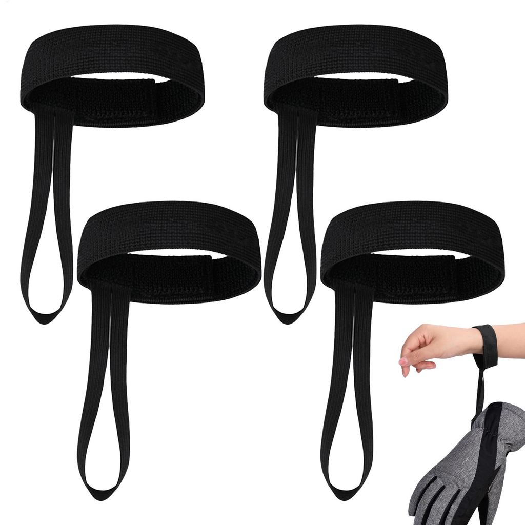 4 Stück Skihandschuh Sicherheitsband Set Elastische Nylon Handgelenkbänder Für Sport Bergsteigen Aufhängbare Handschuhleinen Anti-Verlust Zubehör