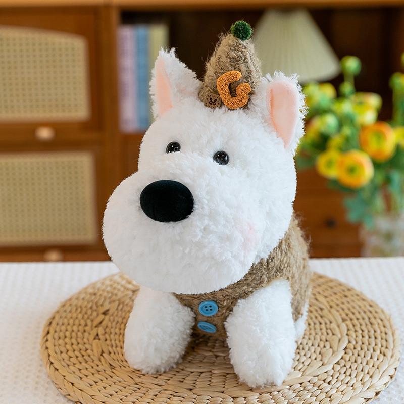 Highland Dog West Plush Doll With Realistic Design Fluffy Healing Doll Cotton Pp