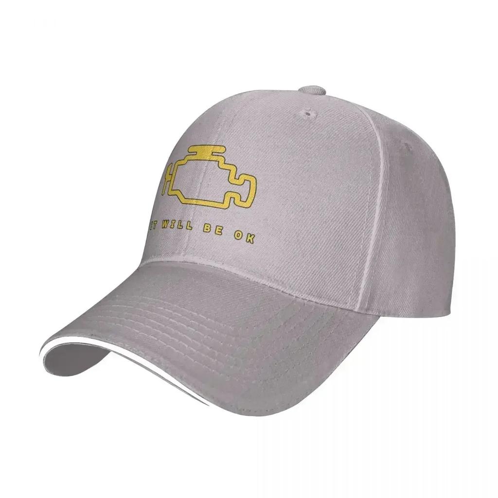 Mechanic Auto Repair Check Engine Light Baseball Caps Fashion Sandwich Caps Unisex Breathable Sun Cap Fishing
