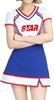 Lady Lazy Cheerleader Short Cute Uniform, Midriff-Baring, Sleeves, Miniskirt, (Small)
