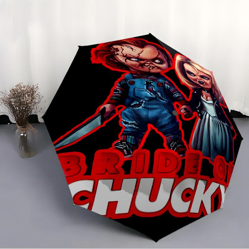 Printed Horror charactersPrinted Folding Umbrella,Outdoor,Leisure,And Travel Umbrella,Durable Umbrella Fabric,Birthday And Holiday Gift