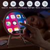 Smart Bluetooth Speaker Wireless Mirror Sound Box Desktop Alarm Clock with LED Night Light TF Music Player 15W Wireless Charger